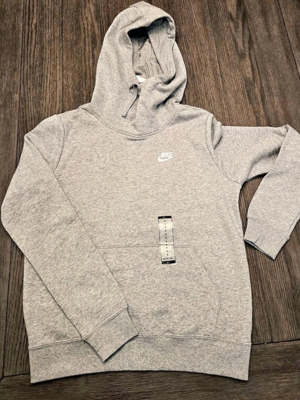 Nike Sportswear Essential Funnel Neck Fleece Hoodie Gray Small